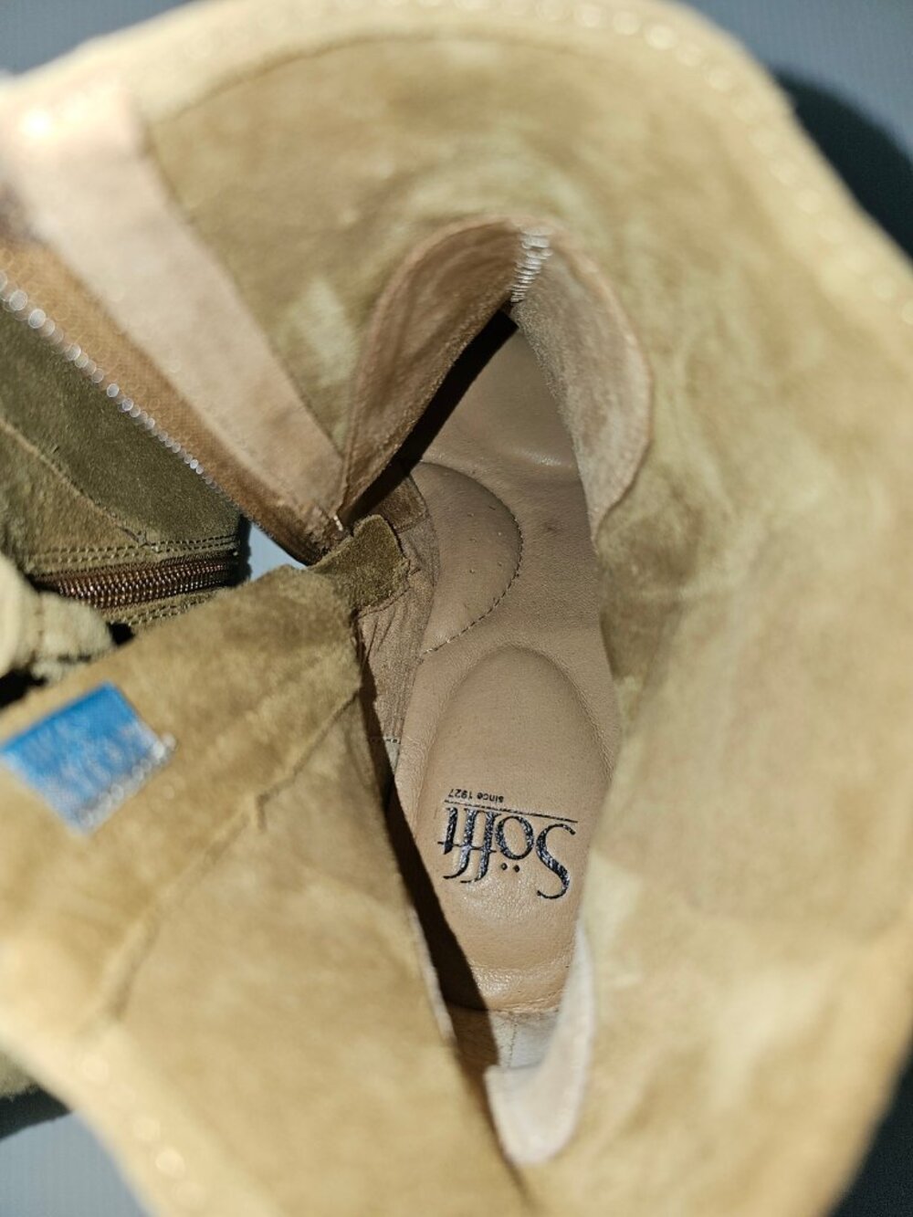 Sofft Shary Wedge Ankle Boot Womens 9 Hazelwood Tan Suede Waterproof Heel Fall - Picture 11 of 15